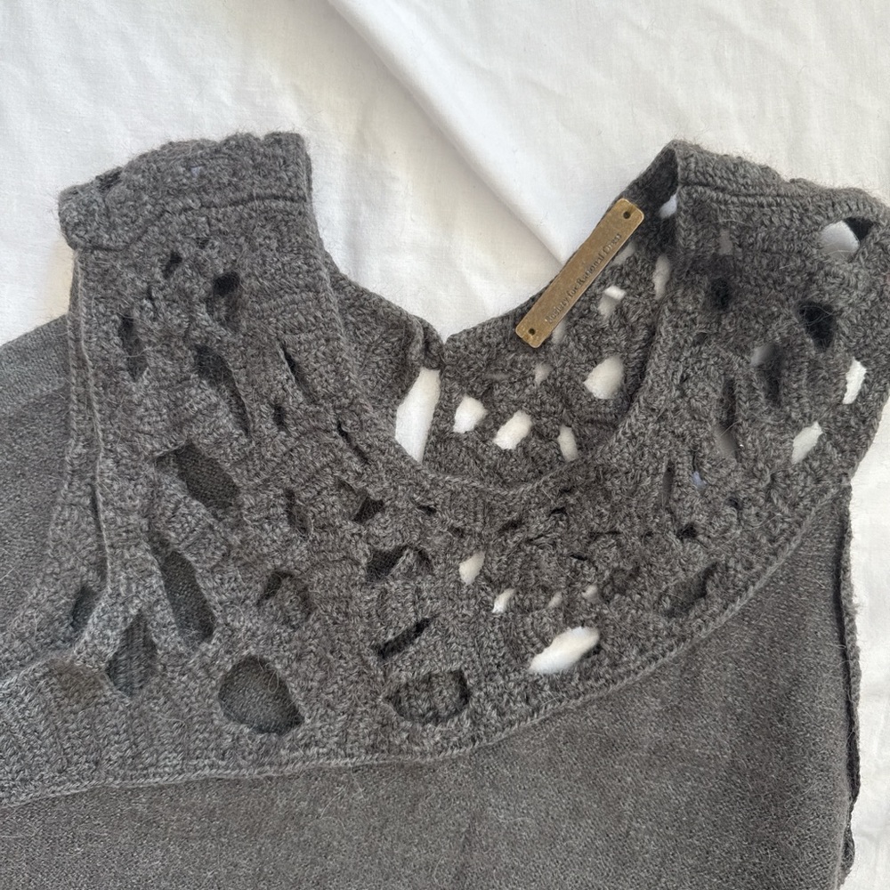 Society For Radical Dress Gray Crochet Mini Dress View 2